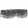 vidaXL Set muebles de jard&iacute;n 7 pzas y cojines rat&aacute;n PE gris antracita