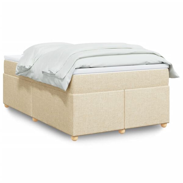 vidaXL Cama box spring con colch&oacute;n tela color crema 120x190 cm