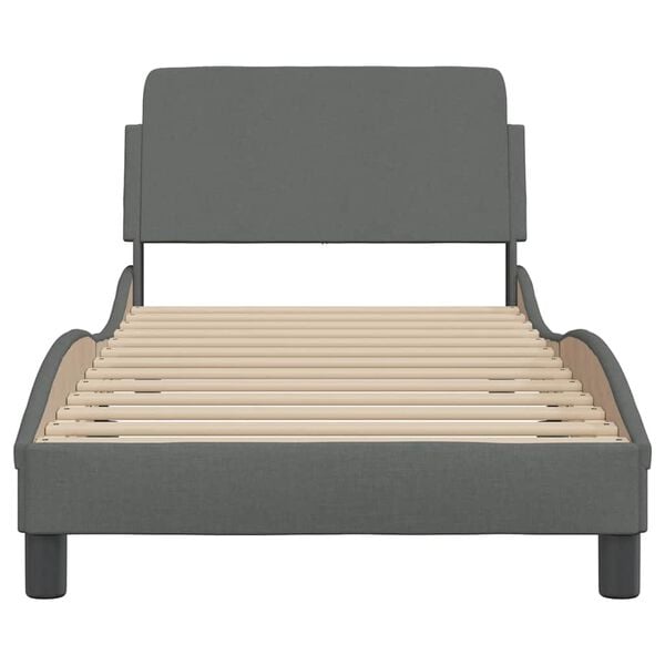 vidaXL Estructura de cama Dover tela gris oscuro 80x200 cm