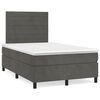 vidaXL Cama box spring con colch&oacute;n terciopelo gris oscuro 120x190 cm