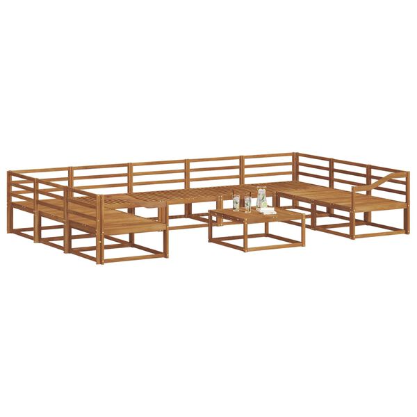 vidaXL Conjunto de sof&aacute;s de exterior 10 pcs Natural