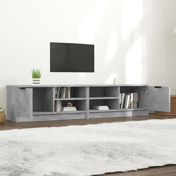 vidaXL Mueble de TV 2 pzas madera contrachapada hormig&oacute;n 80x35x36,5 cm