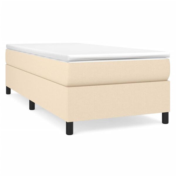 vidaXL Cama box spring con colch&oacute;n tela color crema 90x190 cm