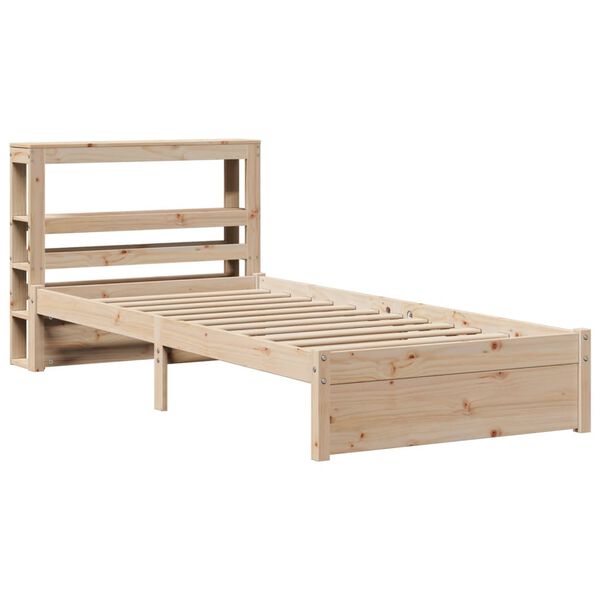 vidaXL Estructura de cama con cabecero madera maciza pino 75x190 cm