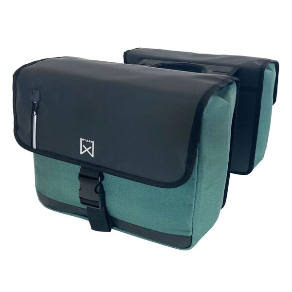 Willex Alforjas de negocios para bicicleta lona verde y negro 30 L