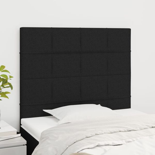 vidaXL Cabecero de cama de tela negro 90x5x118/128 cm