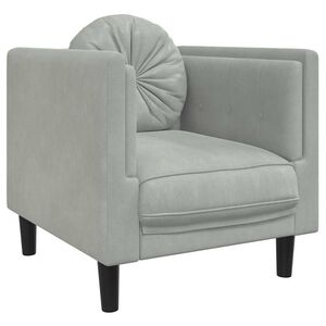 vidaXL Sill&oacute;n con coj&iacute;n terciopelo gris claro