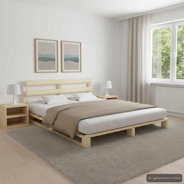 vidaXL Estructura cama palets sin colch&oacute;n madera maciza pino 140x200cm