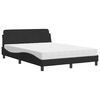 vidaXL Cama con colch&oacute;n Dover terciopelo negro 140x200 cm