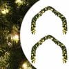 vidaXL Guirnalda de Navidad 2 uds. 600 LED Verde 20 m PVC