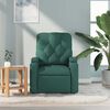 vidaXL Sillón de masaje reclinable de tela verde oscuro