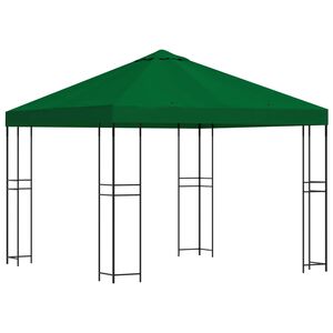 vidaXL Cenador 3 x 3 m Verde Poli&eacute;ster y Acero 190 gsm