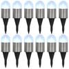 vidaXL L&aacute;mparas solares de suelo 12 unidades luces LED blanco