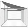 vidaXL Jaula de perros techo y puerta acero galvanizado gris 10x2x2 m