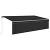 vidaXL Toldo autom&aacute;tico persiana LED sensor viento gris antracita 5x3m