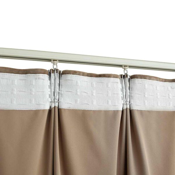 vidaXL Cortinas opacas con ganchos 2 pzas terciopelo beige 140x175 cm