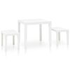 vidaXL Mesa de jard&iacute;n con 2 bancos pl&aacute;stico blanco