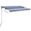 vidaXL Toldo de pie autom&aacute;tico azul y blanco 300x250 cm