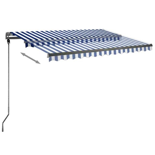 vidaXL Toldo de pie autom&aacute;tico azul y blanco 300x250 cm