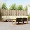 vidaXL Conjunto de sof&aacute;s de exterior con coj&iacute;n 8 pcs Natural y Crema