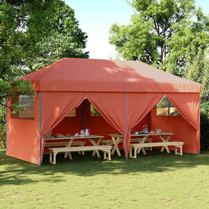 vidaXL Tienda de fiesta plegable Pop-Up 4 paredes laterales terracota