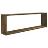 vidaXL Estante c&uacute;bico de pared 4 uds madera roble ahumado 100x15x30cm