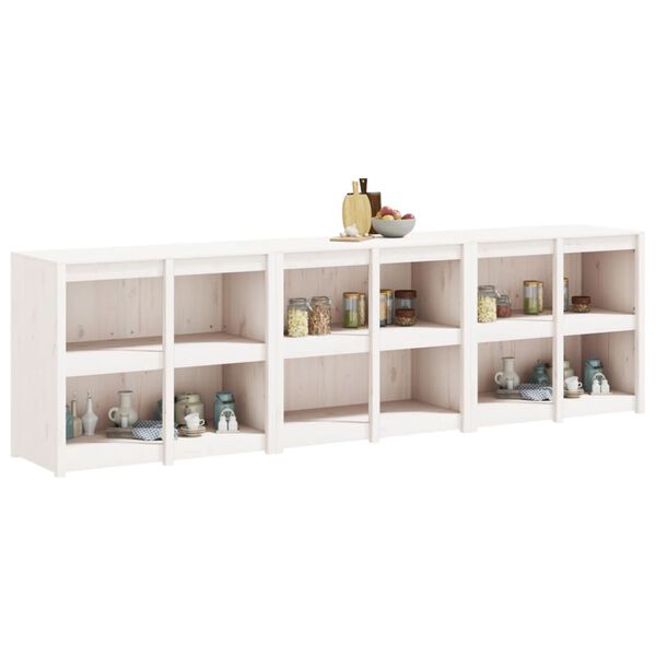 vidaXL Muebles de cocina de exterior 3 pzas madera maciza pino blanco