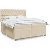 vidaXL Cama box spring con colch&oacute;n tela color crema 200x200 cm