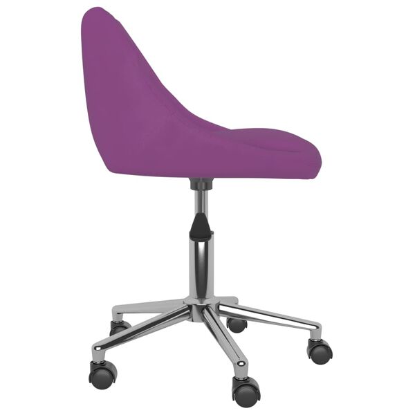 vidaXL Silla de comedor giratoria de cuero sint&eacute;tica morado