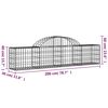 vidaXL Cesta de gaviones forma arco hierro galvanizado 200x30x40/60 cm