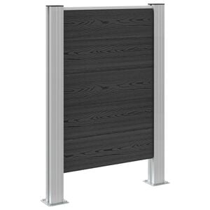 vidaXL Valla de Cubo de Basura Gris 85 x 12 x 115 cm Aluminio y WPC
