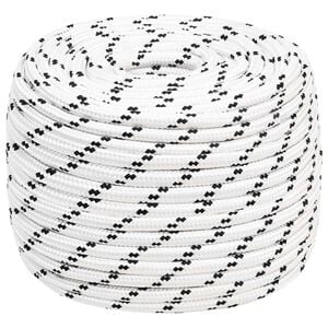 vidaXL Cuerda multiusos 14 mm 25 m Blanco Poli&eacute;ster 2200 kg Carga m&aacute;x.