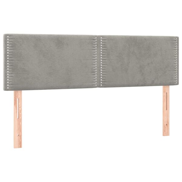 vidaXL Cabeceros 2 unidades terciopelo gris claro 72x5x78/88 cm