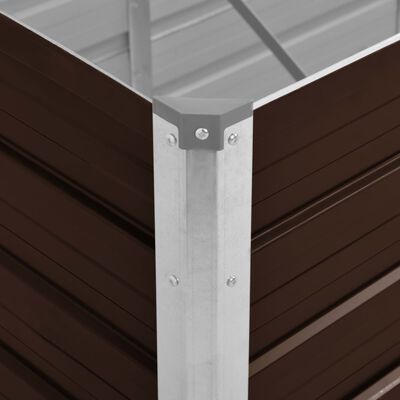 vidaXL Arriate de acero galvanizado marrón 160x40x45 cm