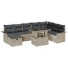 vidaXL Conjunto de sof&aacute; de jard&iacute;n 9 uds. Gris Claro rat&aacute;n sint&eacute;tico