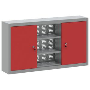vidaXL Armario de herramientas Rojo y Gris 100 x 20 x 55 cm
