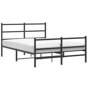 vidaXL Estructura cama sin colch&oacute;n con estribo metal negro 140x190 cm