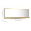 vidaXL Espejo de ba&ntilde;o madera contrachapada color roble 100x10,5x37 cm