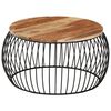 vidaXL Mesa de centro de madera maciza de acacia &Oslash;68 cm