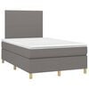 vidaXL Cama box spring con colch&oacute;n y LED tela marr&oacute;n oscuro 120x190 cm