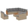 vidaXL Set de sof&aacute;s de jard&iacute;n 12 pzas y cojines rat&aacute;n sint&eacute;tico marr&oacute;n