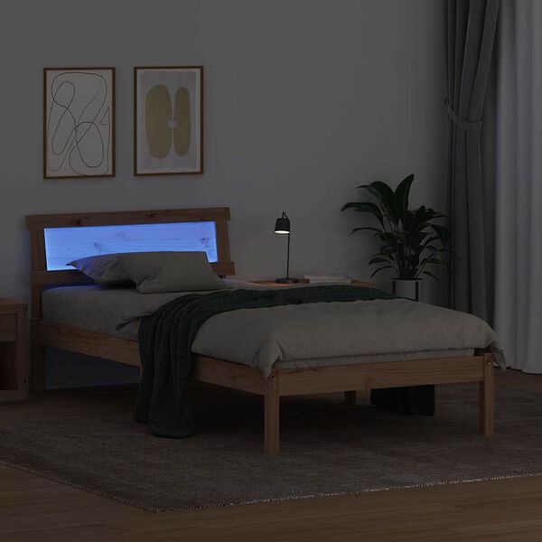 vidaXL Estructura de cama Marrón 80 x 200 cm Madera de pino macizo