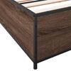 vidaXL Estructura cama madera ingenier&iacute;a metal marr&oacute;n roble 200x200 cm
