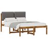 vidaXL Estructura de Cama con Cabecera Tapizada Natural y Gris Claro