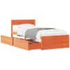 vidaXL Cama sin colch&oacute;n madera maciza de pino marr&oacute;n cera 100x200 cm