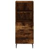 vidaXL Aparador de madera contrachapada roble ahumado 34,5x34x180 cm