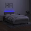 vidaXL Cama box spring con colch&oacute;n y LED tela gris claro 120x190 cm