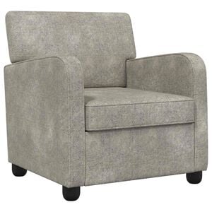 vidaXL Sill&oacute;n Gris Claro Cuero de Suede Sint&eacute;tico