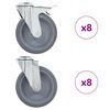 vidaXL Ruedas giratorias con agujero pasador 16 unidades 125 mm