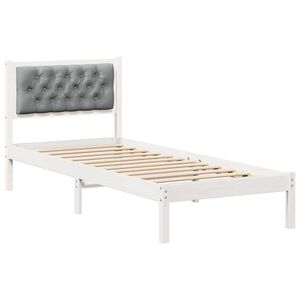 vidaXL Estructura de cama Gris Claro 80 x 200 cm Madera de pino macizo